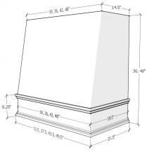 a drawing of the top of a building with measurements