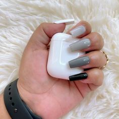 Fantastic Nails, Pointy Nails, Sassy Nails, Gray Nails, Long Acrylic Nails Coffin, Acrylic Nails Coffin Short