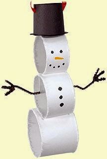 a snowman made out of toilet paper with a top hat on it's head