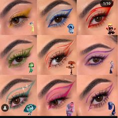 #divertidamente2 #💛💙❤️💚🧡💜🩵🩷#2#divertidamente Disney Eye Makeup, Stitches Makeup, Crazy Eye Makeup, Disney Eyes, Cute Eyeshadow Looks, Punk Makeup, Halloween Eye Makeup, Face Art Makeup, Makeup For Black Skin