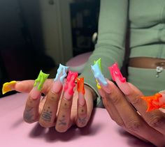 Duck Nails, Hard Nails, Using Canva, Ombre Acrylic Nails, Dope Nail Designs, Exotic Nails, Long Acrylic Nails Coffin, Acrylic Nails Coffin Pink, Unique Acrylic Nails