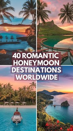 40+ Ultimate Honeymoon Destination Ideas Dream Honeymoon Destinations, Cheap Honeymoon Destinations, All Inclusive Honeymoon Resorts, Tropical Honeymoon Destinations, Honeymoon Activities, Cheap Honeymoon, Best Honeymoon Resorts, Top Honeymoon Destinations, Tropical Honeymoon