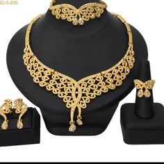 Nigerian African Jewelry Sets For Women Indian Bridal Wedding Luxury Dubai Gold Plated Necklace Earings Bracelet Rings Ethiopian High Fashion Earrings, African Wedding Jewelry, Large Necklace, Party Necklace, Mother Of Pearl Necklace, Purple Necklace, Cluster Necklace, Cz Pendant, Gold Tone Necklace