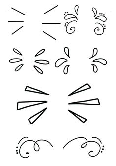 an image of different shapes and lines in the shape of flowers on a white background