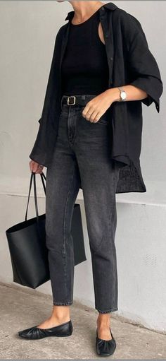 Recreate Outfits, Looks Black, Casual Work Outfits, Mode Inspo, 가을 패션, Black Linen