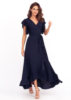 Navy Blue Wrap Around Dress Maxi Dress Long Dress Wedding | Etsy Blue Elegant Dress, Navy Blue Dress Outfit, Long Dress Wedding Guest, Dress Formal Short, Long Dress Wedding, Wedding Guest Dress Formal, Wrap Dress Bridesmaid, Long Wrap Dress, Summer Bridesmaid Dresses