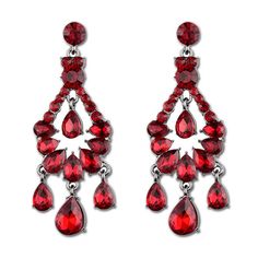 PRICES MAY VARY. Long Art Deco Vintage Antique Retro Chandelier Style Scarlet Garnet Ruby Red Rhinestone Prom Pageant Statement Earrings Size approx: 1 1/8" inches wide x 3" inches long. Wear your hair in an "updo" style and these earrings will make you a stand out! Great gift for collectors and lovers statement earrings. Perfect Gatsby, costume ball, formal, showgirl, Carnival, Drag Queen, prom, wedding bridal party accessory These rich red shiny rhinestone earrings will add flash and style to Bridal Party Accessories, Statement Chandelier, Long Art, Retro Chandelier, Formal Earrings, Statement Chandeliers, Costume Ball, Deco Retro, Costume Earrings