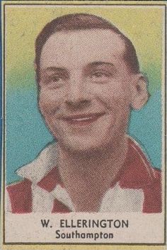 a baseball card with a man smiling and wearing a red and white striped shirt on it