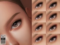 an image of the eyes and eyebrows of a woman's face in various poses