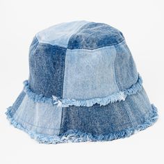 Jean Bucket Hat, Cute Bucket Hats, Patchwork Bucket Hat, Pola Topi, Bucket Hat Outfit, Popular Hats, Upcycle Clothes Diy, Types Of Hats, Denim Bucket Hat