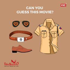 an image of a man's clothes and accessories with the words can you guess this movie?