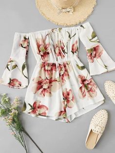 Rok Mini, Teenage Outfits, Floral Print Rompers, Mode Boho