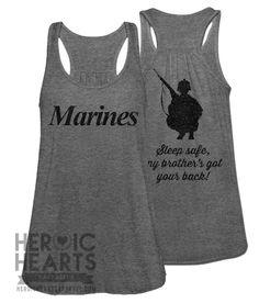 #USMC #military #veterans Sleep Safe - Marines. USMC sister - www.HireAVeteran.com Marine Sister Shirts, Marine Corps Wife, Marine Wife