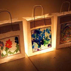 children's art lanterns with flowers on them and the words children's art