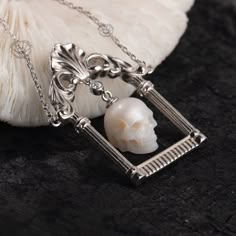 Welcome! Every piece in my shop is handmade and carefully designed and created by me. We create high quality and affordable sterling silver, gold filled and gemstone jewelry. This style also has a ring,you can match as a set. https://www.etsy.com/listing/709654197/skull-carved-pearl-ring-natural?ga_search_query=hand&ref=shop_items_search_3&frs=1&crt=1 ---------------------------------Description of the details------------------------------------ 1) Material: genuine pearl with a 925s Skull Pearl, Necklace Gothic, Goth Jewelry, Gift For Wedding, Wedding Jewellery Necklace, Wedding Etsy, Wedding Necklaces, Gothic Jewelry, Pretty Jewellery