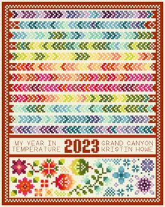 a cross stitch pattern with the year 2013 written on it