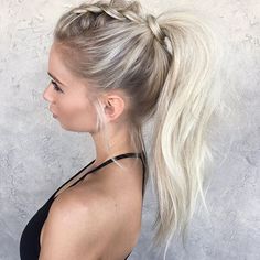 Mohawk braid pony ⚡️ Sporty Ponytail, Women Haircuts Long, Have Inspiration, Long Blonde, Long Blonde Hair, Long Hair Cuts, Hair Dos