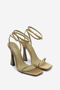 Nostalgia Olive Green Satin Heeled Sandals With Diamante Straps – Club L London - USA Dr Shoes, Club L London, Ankle Strap Block Heel, Court Heels, Green Heels, Social Event, Fancy Shoes, Satin Heels, Cute Heels