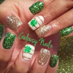 St Patrick's Nails, Patty Nails, St Patrick Nails, Patrick Day Nails, Patrick Nails, Shamrock Nails