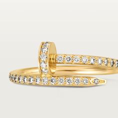 CRB4231500 - Juste un Clou ring - Yellow gold, diamonds - Cartier Piaget Ring, Juste Un Clou Ring, Trinity Bracelet, Detailed Jewelry, Cartier Jewelry, Pave Ring, Love Bracelets, Love Necklace, Sparkle Diamonds