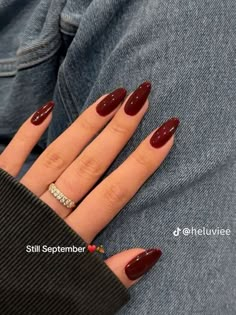 Autumn is here, and so are the chicest almond-shaped nails! 🍁💖 Explore 35 stylish early fall nail designs in warm, seasonal colors that will elevate your look. From burnt oranges to soft creams, these nail ideas are perfect for cozy sweater weather. Whether you're going for a subtle touch or a bold statement, these designs will inspire your next manicure. Get ready to turn heads this fall! 🍂✨ #AlmondNails #FallNailArt #ChicNails #NailInspo #SeasonalStyles #ManicureMagic #AutumnVibes #NailDesign #NailGoals #FallFashion Nail Art Merah, Ladies Trench Coat, Deep Red Nails, Coat Elegant, Hot Nails, Manicure Y Pedicure, Dream Nails, Fire Nails, Lily Collins