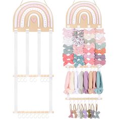 PRICES MAY VARY. 【Essential organizer storage for newborns】POVETIRE hair accessories organizer (Patent Pending) is versatile enough to hold all baby hair accessories or baby products: headbands,hair bows,hair ties, baby bids,pacifier clips,baby hats and other baby essentials! 【Simplify your life】Still worried about your baby's cute headband getting damaged or lost in a drawer?POVETIRE headband holder provides the perfect solution for you, and does not take up any desk space,just hang it on the w Toddler Girls Room, Hair Accessories Organizer, Bow Storage, Rainbow Accessories, Headband Organizer, Organizing Hair Accessories, Accessories Organizer, Toddler Girl Room, Hanging Display