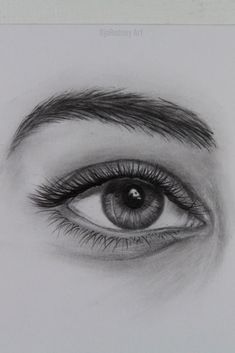 a pencil drawing of an eye