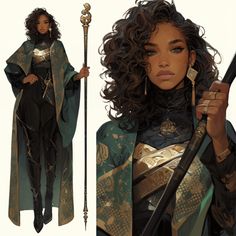 Black Woman Dnd Character, Teifling Clothes, Black And Gold Character Design, Black Dnd Character Female, Dnd Queen, Black Dnd Characters, African Character Design, Black Female Character Design, Afro Character