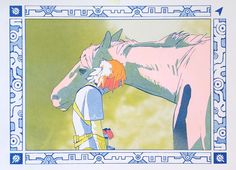 an image of a horse and a man with orange hair standing next to each other