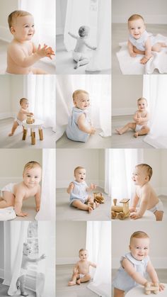 a baby sitting on the floor playing with toys