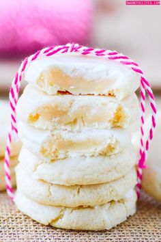 a stack of cookies sitting on top of a table