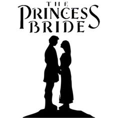 the princess bride poster with silhouettes of two people standing next to each other and holding hands