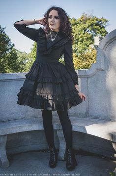 Victorian gothic dress by Gloomth, sizes S-5XL on our site. #gloomth #witch #halloween #october #halloweenoutfit #witch #victorianwitch #victoriandress #victorianmourning #blackdress #gothicfashion #goth #gothic #gothicvictorian #alt Gothic Fashion Dresses, Victorian Gothic Dress, Gothic Fashion Victorian, Plus Size Goth