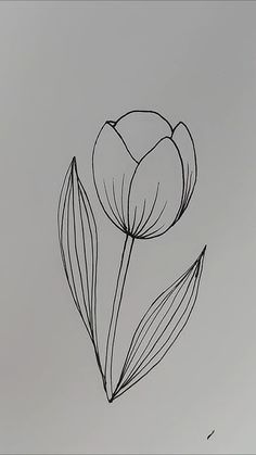 a black and white drawing of a flower