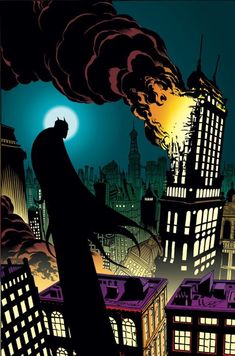 the dark knight rises batman poster with city skylines in the background and flames coming out of his mouth