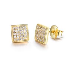 PRICES MAY VARY. 8mm Simulated Diamond CZ Square Studs Material :316L Surgical Steel Post + AAA grade Cubic Zircon Crystal Diamond Sparking Like Real Diamond Men Earrings Studs, Guy Jewelry, Mens Earrings Studs, Earrings For Sensitive Ears, Steel Gifts, Nickel Free Jewelry, Black Stud, Steel Post, Steel Earrings