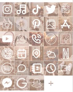 the icons are arranged in squares to make it look like they have been drawn on