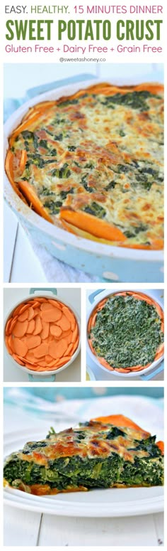 the instructions for how to make sweet potato crust in an orange casserole dish