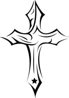 a black and white cross tattoo design