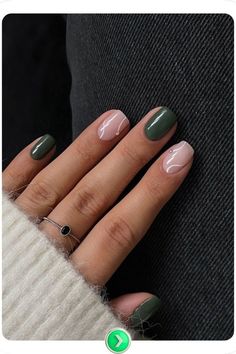 Discover must-try short fall nail ideas for 2024. From bold designs to subtle elegance, find your perfect autumn look. #minimalist #nail #designs Cute Green Nails Short, Short Nail Designs Green, Short Green Nails Ideas, Gel Mani Short Nails, Green Short Nails, Dark Green Nail Designs, Short Fall Nail Ideas, Green Nails Short, Short Square Nail Designs