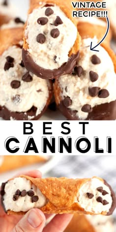 the best cannoli recipe is made with cream cheese and chocolate chips