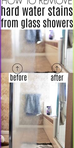 how to remove hard water stains from glass shower doors before and after it is cleaned