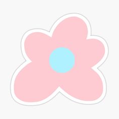 pink and blue flower sticker