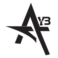 black and white logo with the letter'b'in it, which has been modified into an abstract shape