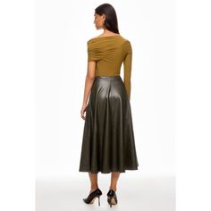 Faux Leather (100% PU). Skirts. Side Zipper Closure. Shoulder to Hemline Length: 33". Imported. Peter Som, Rent The Runway, Circle Skirt, Side Zipper, Faux Leather, Zipper, Skirt, Leather