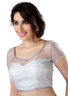 Silver Blouse, Net Blouses, Blouse Designs Indian