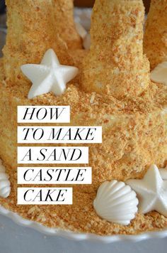 how to make a sand castle cake with white frosting and starfish on top