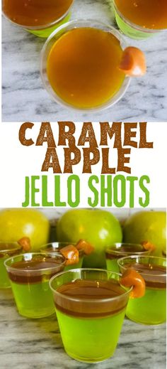 Caramel Apple Jello Shots Caramel Apple Jell-o Shots, Green Apple Jello Shots Recipes, Carmel Apple Jell-o Shots, Crown Apple Jello Shots, Thanksgiving Jello Shots, Caramel Apple Jello Shots, Apple Jello Shots, Caramel Apple Shots, Thanksgiving Jello