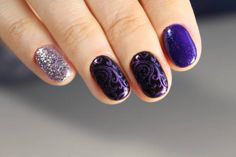 #naildesign #nailart #halloweennailart  #halloweennaildesigns #halloweennailsideas  #halloweennail #fallnails #fallnailideas #pinterestnails #nailideasacrylic #nailartistrybykylie #ghostnails Purple Black And Silver Nails, Black And Silver Nails, Art To Try, Silver Nail Art, Silver Nails