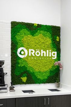 Moss Logo, Reindeer Moss Logo, Colorful Reindeer Moss Logo for Röhlig Logistics Scandinavian Moss, Logistics Company, Reindeer Moss